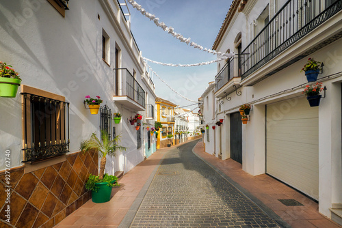 Fototapeta Naklejka Na Ścianę i Meble -  Fragment of the old town of the beautiful town of Estepona - a city located in southern Spain, near Malaga in Andalusia. The photo was taken on June , 2024