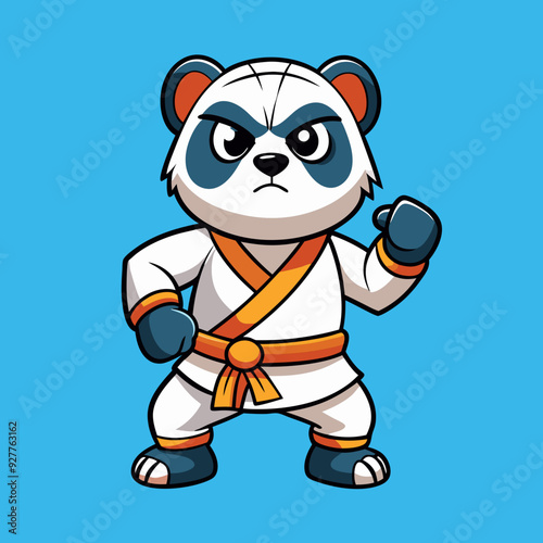 panda karate kimono judo taekwondo vector sport mascot