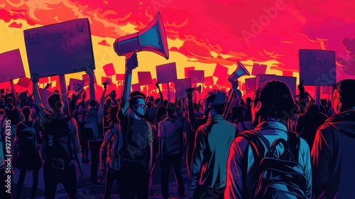 protest of a group of people