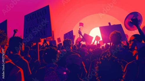 protest of a group of people