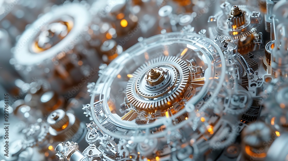 Futuristic clockwork CPU with gears and cogs turning, time driving the digital processes, double exposure effect, white background, metallic surfaces with intricate details, Futuristic clockwork CPU with gears and cogs turning, time driving the digital processes, double exposure effect, white background, metallic surfaces with intricate details,