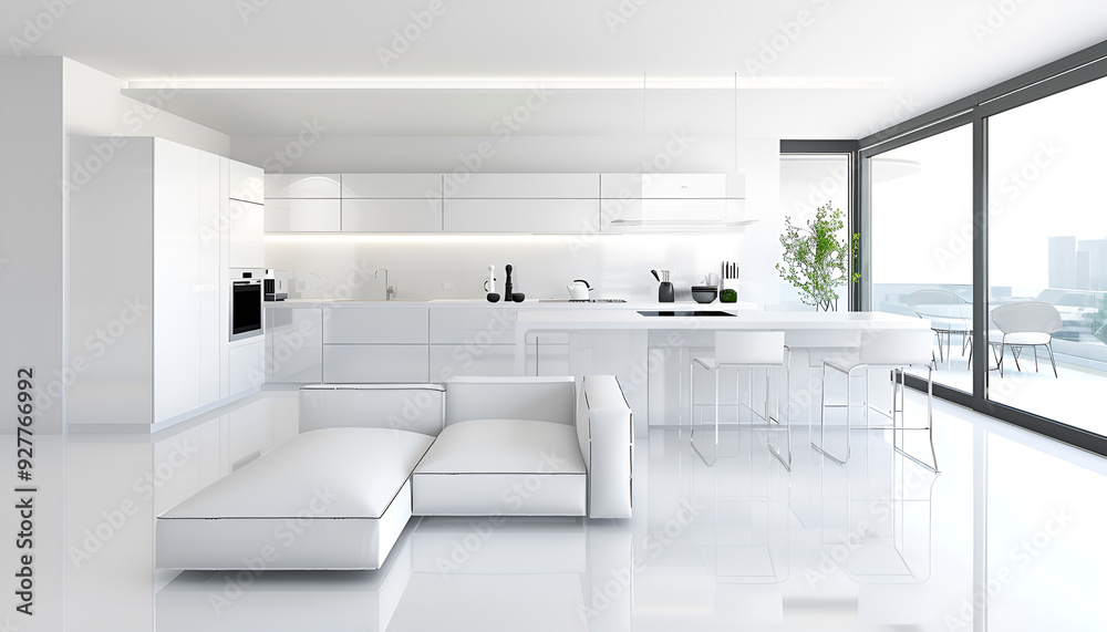 Stylish apartment interior with modern kitchen. Idea for home design Stylish apartment interior with modern kitchen. Idea for home design
