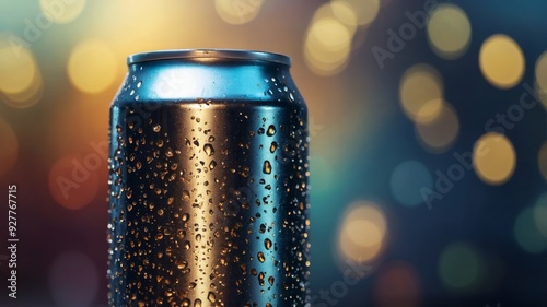 Aluminum Blank Beer Can Mockup for Product Label Design. photo