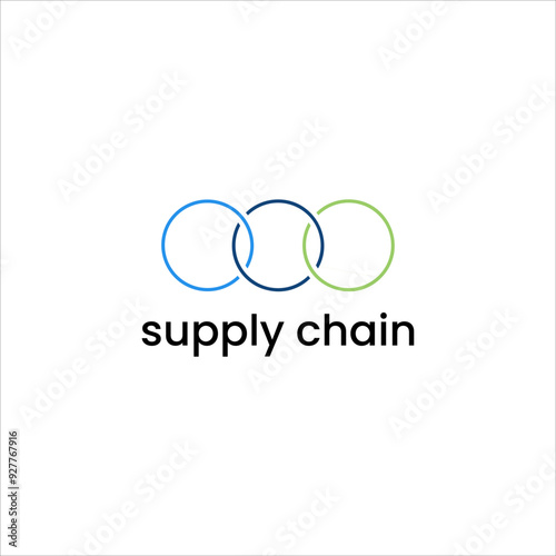 Supply chain logo infinity connect solution vector. corporation team work business design