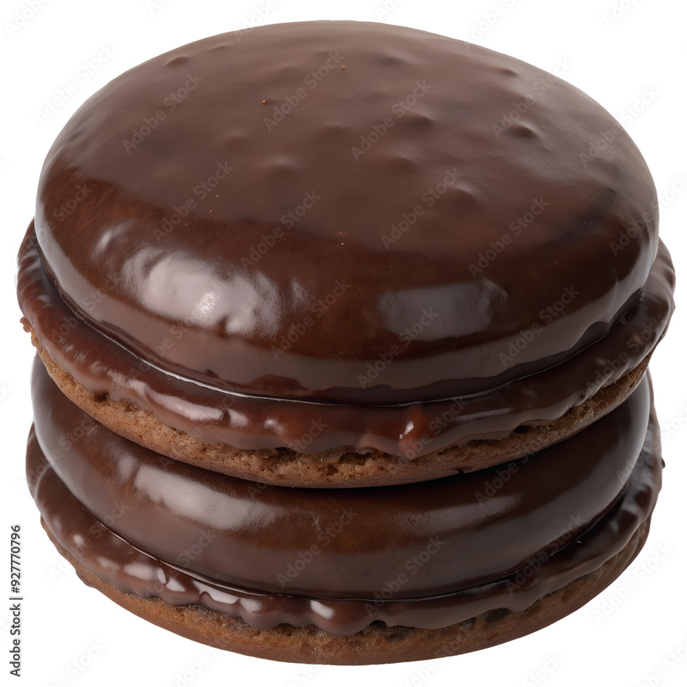 Traditional alfajor cookie with chocolate coating transparent background png download Traditional alfajor cookie with chocolate coating transparent background png download