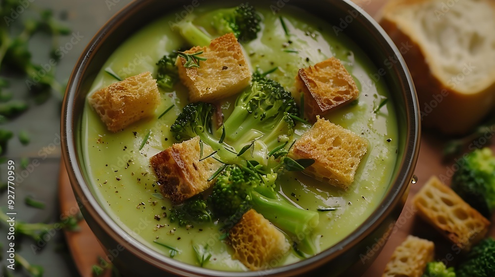 Soups cream of vegetables with broccoli spinach Soups cream of vegetables with broccoli spinach