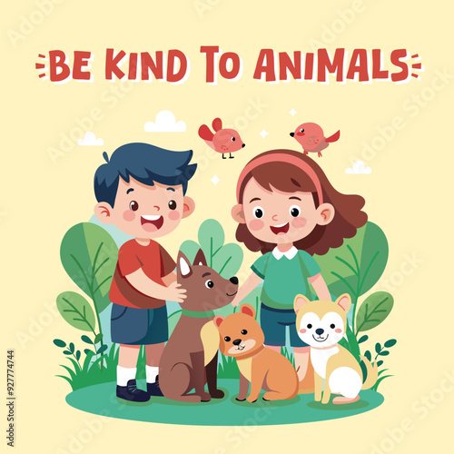 Good manners for kids. Be kind to animals