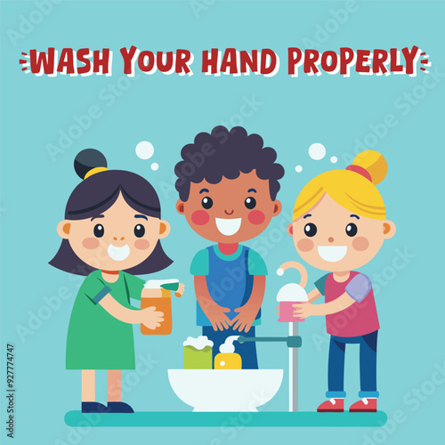 Good manners for kids. Wash your hand properly