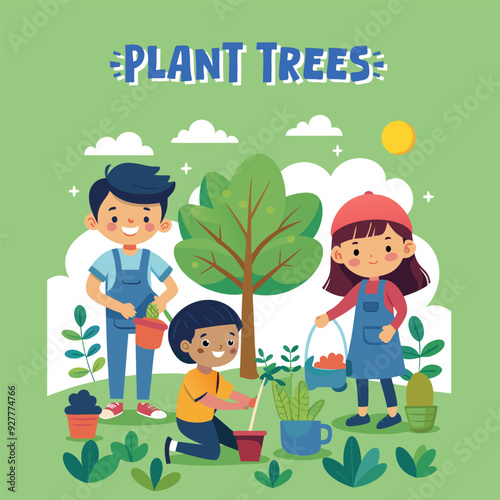 Good manners for kids. Plant trees