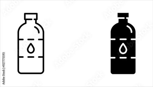 Plastic Bottle line icon set shape collection, thin line design vector illustration, on white background.