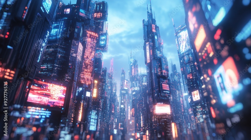 Futuristic Cityscape: A Glimpse into a Neon-Lit Metropolis Futuristic Cityscape: A Glimpse into a Neon-Lit Metropolis