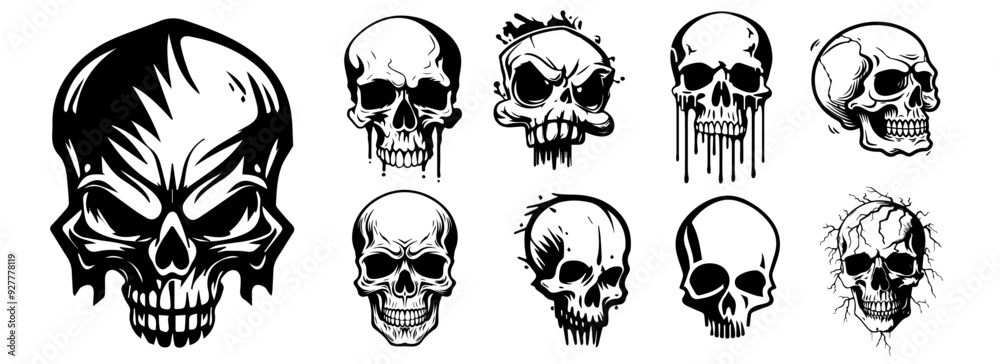 human skulls black vector silhouette shape laser cutting human skulls black vector silhouette shape laser cutting