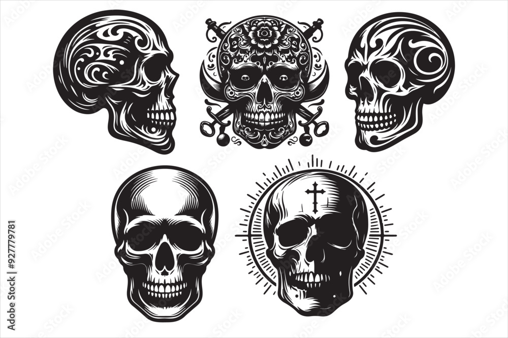 Skull vector silhouette Skull vector silhouette