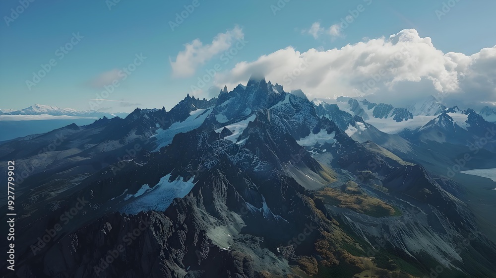 Fototapeta premium Patagonias ranges stretch across the horizon