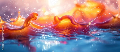 Water Drop Splash with Warm Colors