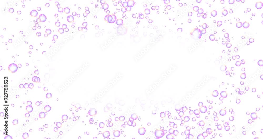 Outward pink bubble particle effect material (white background) . 外側に向かうピンク色の泡のパーティクルエフェクト素材(白背景) Outward pink bubble particle effect material (white background) . 外側に向かうピンク色の泡のパーティクルエフェクト素材(白背景)