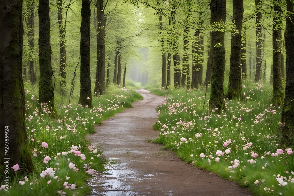 Obraz premium footpath in the woods