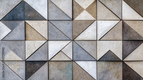 Ceramic modern stylish tiles in geometric pattern composition background 