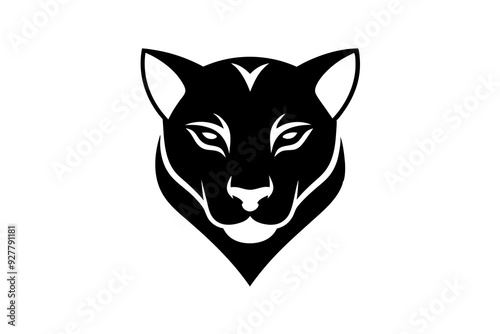 Animal logo vector art illustration with an Elegant puma head icon  photo