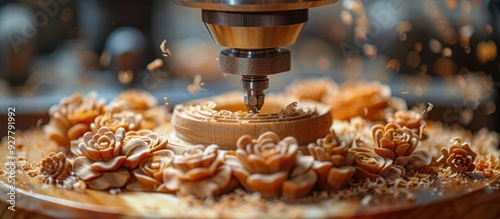 Obraz na płótnie Wood Carving Machine Detail w salonie