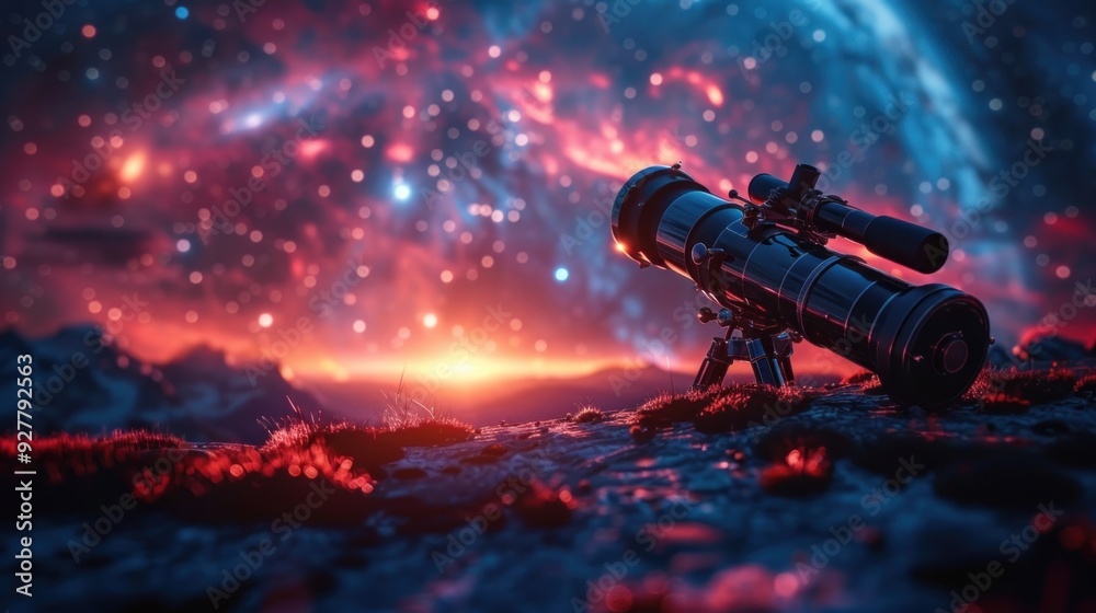 Telescope Under a Starry Sky