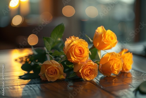 Obraz na płótnie A Bouquet of Yellow Roses w salonie