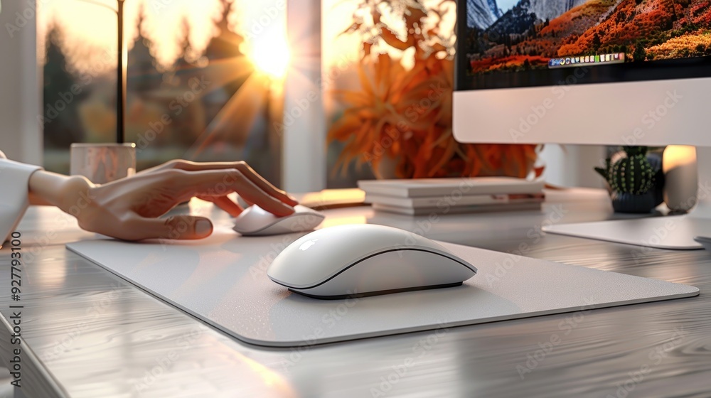 White Mouse on a Desk