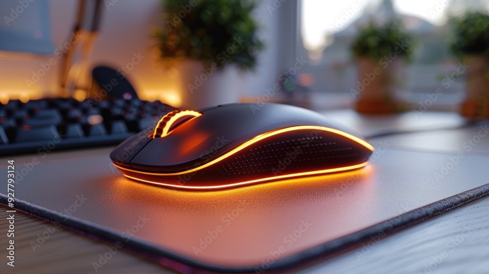 Gaming Mouse with Orange Backlight