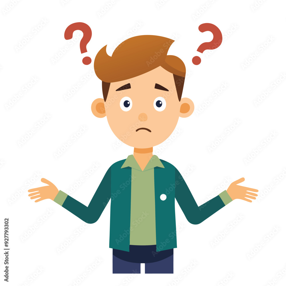 confused guy with question sign confused guy with question sign