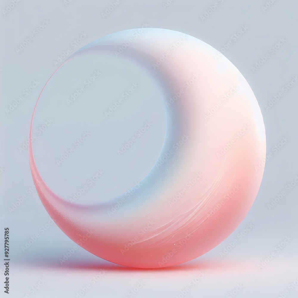 Obraz premium A modern, abstract representation of a smooth, curved shape with soft gradients, perfect for use in tech, design, or branding projects.