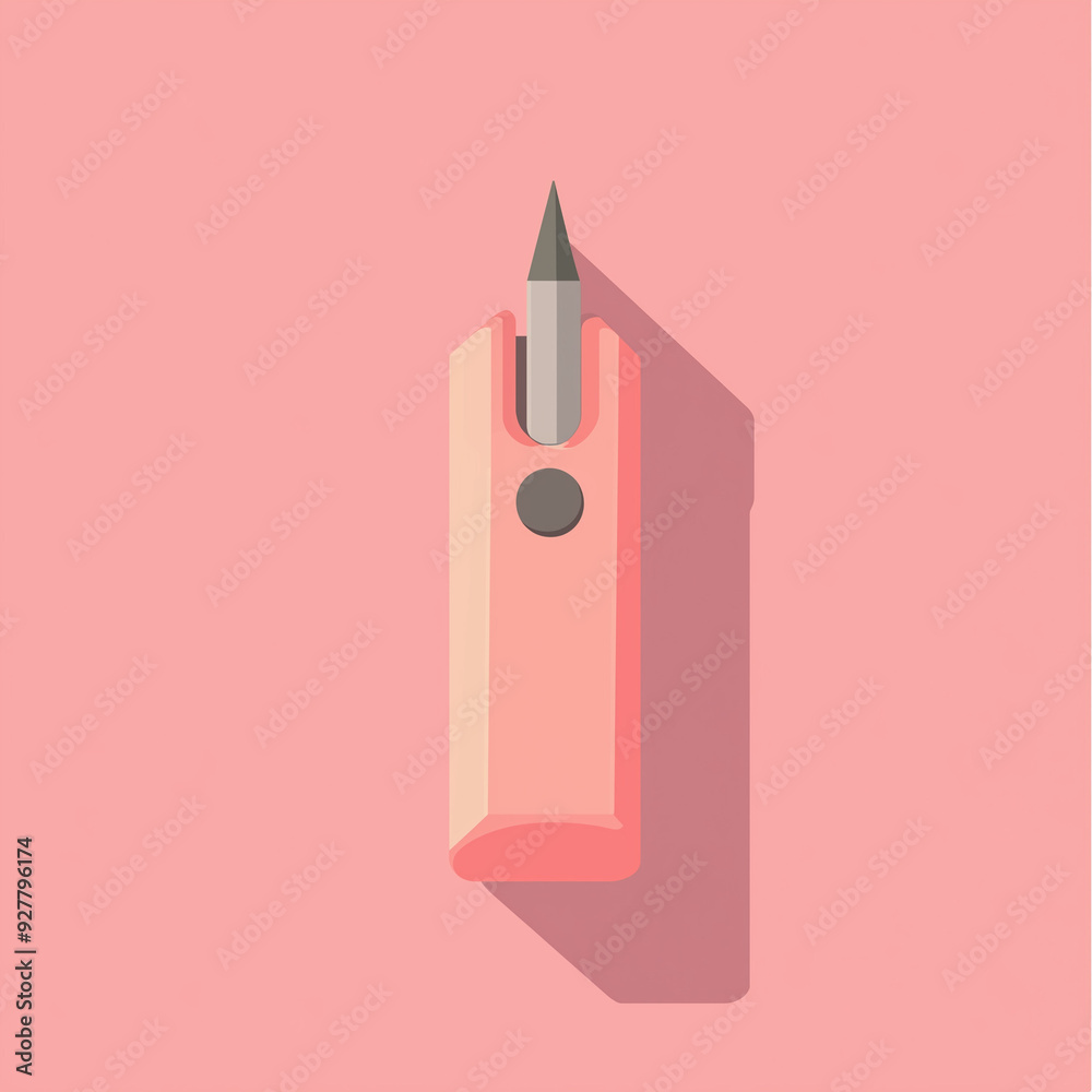 Vibrant Pink Sharpener: Flat Design Motif for Creative Workspaces Vibrant Pink Sharpener: Flat Design Motif for Creative Workspaces