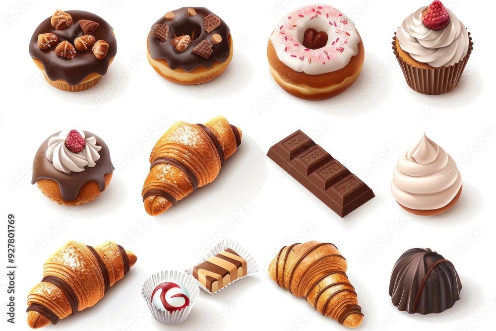 Assortment of Delicious Pastries and Sweets Assortment of Delicious Pastries and Sweets
