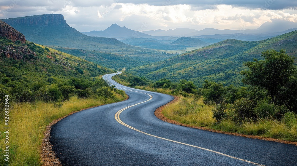 Fototapeta premium Winding Road Through Mountains