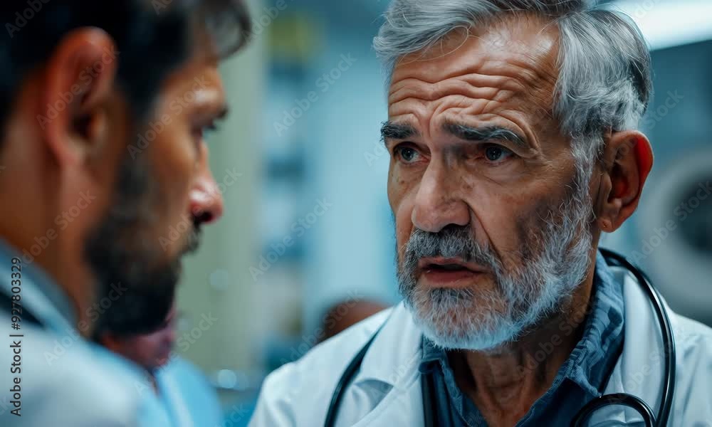 Doctor provides a thorough examination during a patient consultation in a clinical setting Doctor provides a thorough examination during a patient consultation in a clinical setting