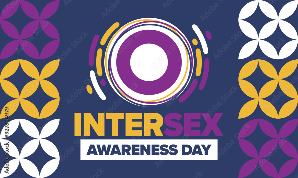Obraz premium Intersex Awareness Day. Human Rights. Internationally observed event. Celebrate annual in October 26. Intersex people community. Freedom and solidarity. Poster, card, banner and background. Vector
