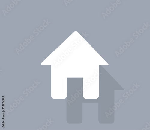 Vector icon of white color with shadow on gray background