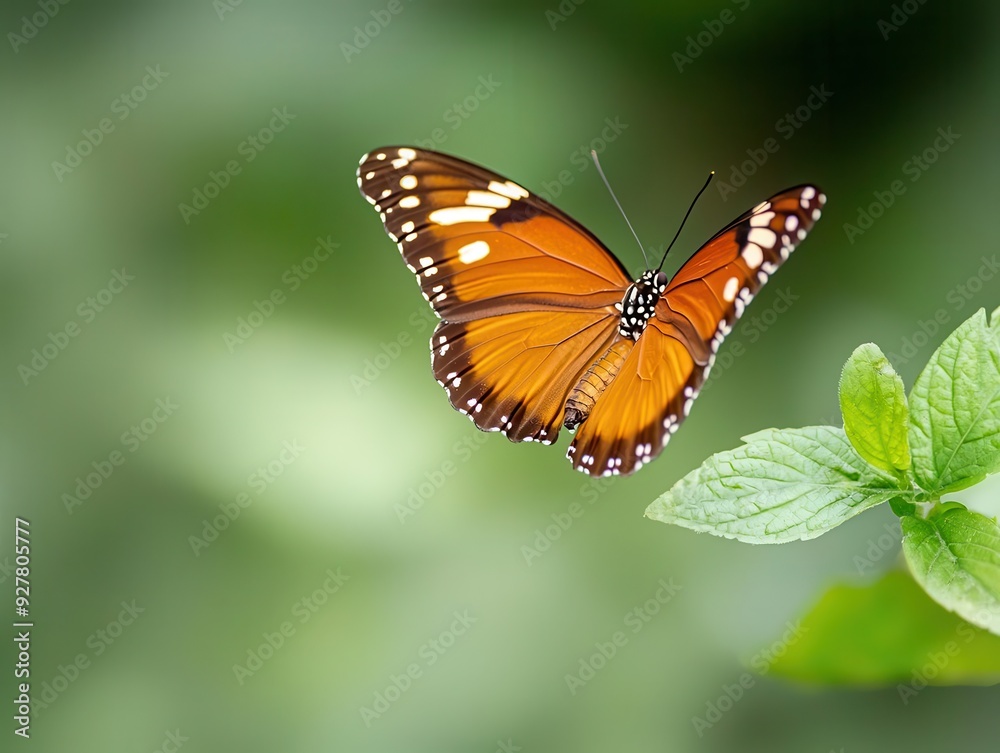 Close-up of a butterfly's proboscis while hovering, caught in mid-air with a blurry background, offering enough space for text insertion. Close-up of a butterfly's proboscis while hovering, caught in mid-air with a blurry background, offering enough space for text insertion.