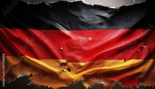 Worn and Torn German Flag Texture
