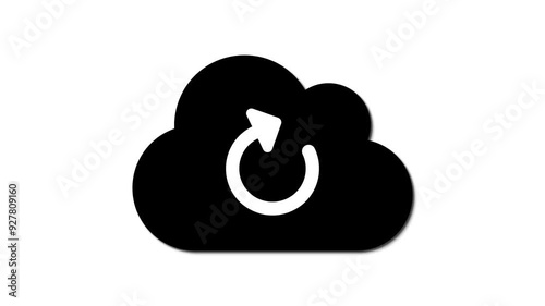 Refresh icon on cloud. Cloud sync refresh or retry icon. Try again icon animation. photo