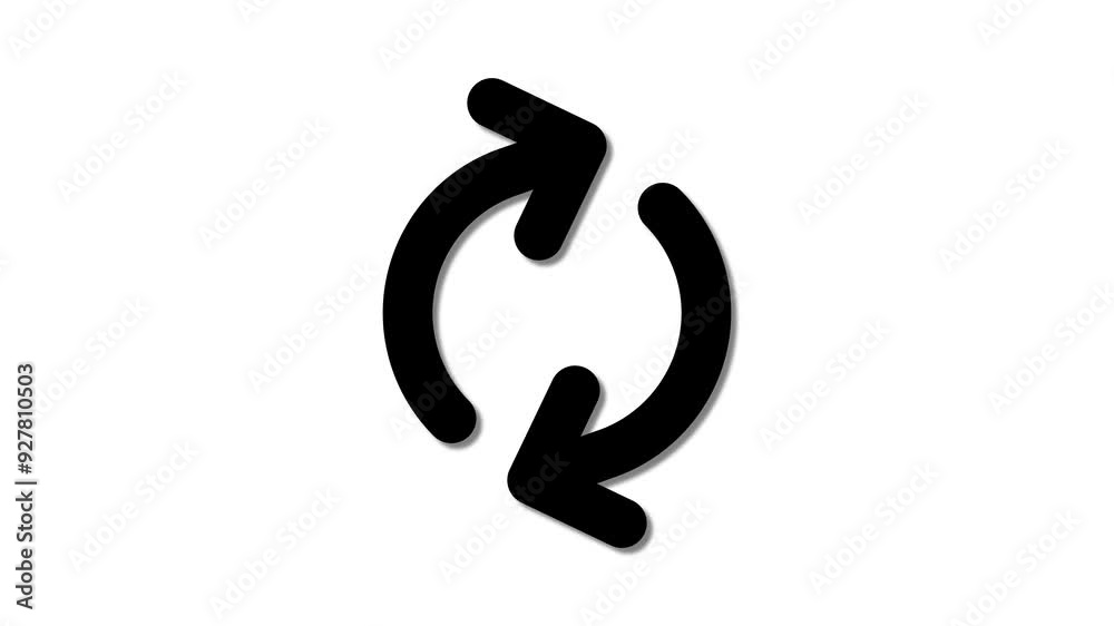 Recycle or update symbol. Refresh sign on white background. Recycle icon with rotating arrows.