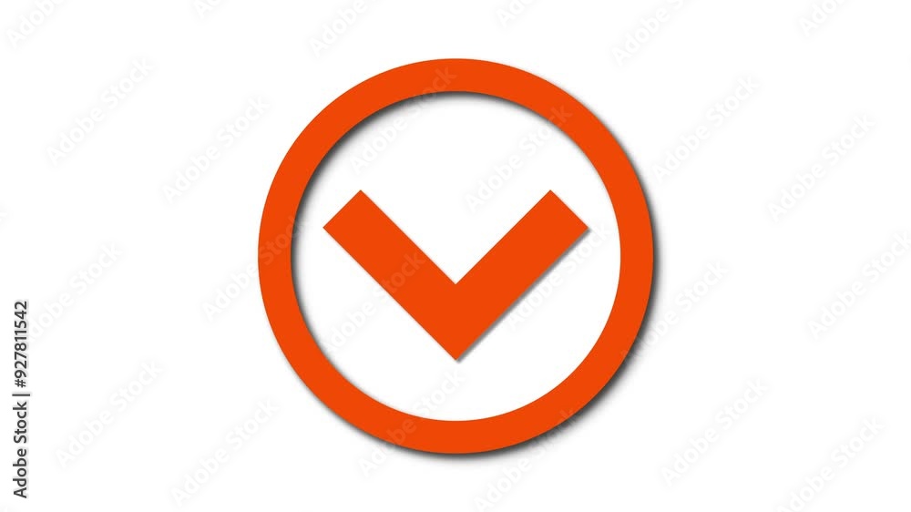 Simple down arrow animation. Arrow directing down. Directional arrow.