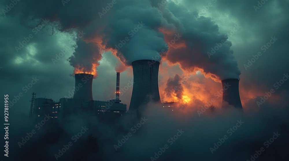 Fototapeta premium Smog and Industry