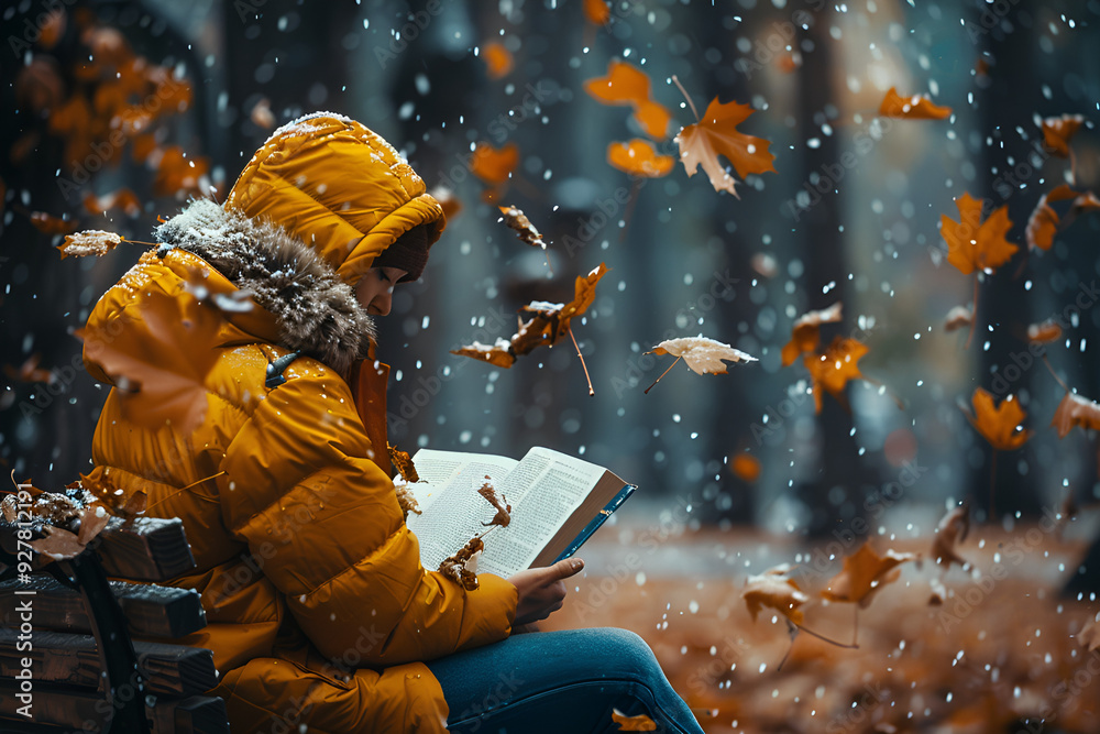 a person sitting on a bench reading a book

