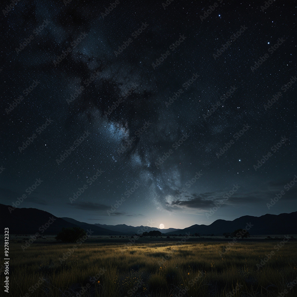 A moonlight night sky starry image A moonlight night sky starry image
