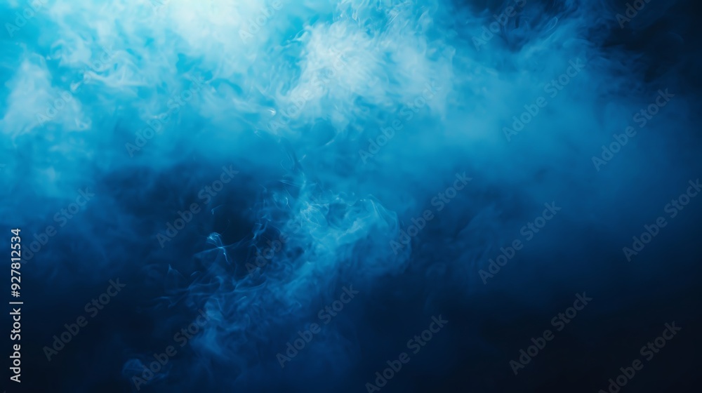 Soft blue fog haze on dark background. Abstract atmospheric smoke cloud Soft blue fog haze on dark background. Abstract atmospheric smoke cloud