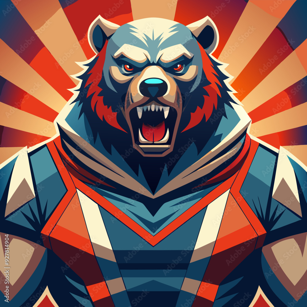Fototapeta premium vector illustration of powerfull bear