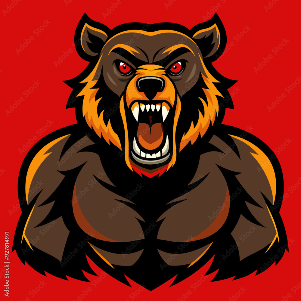 Fototapeta premium vector illustration of powerfull bear