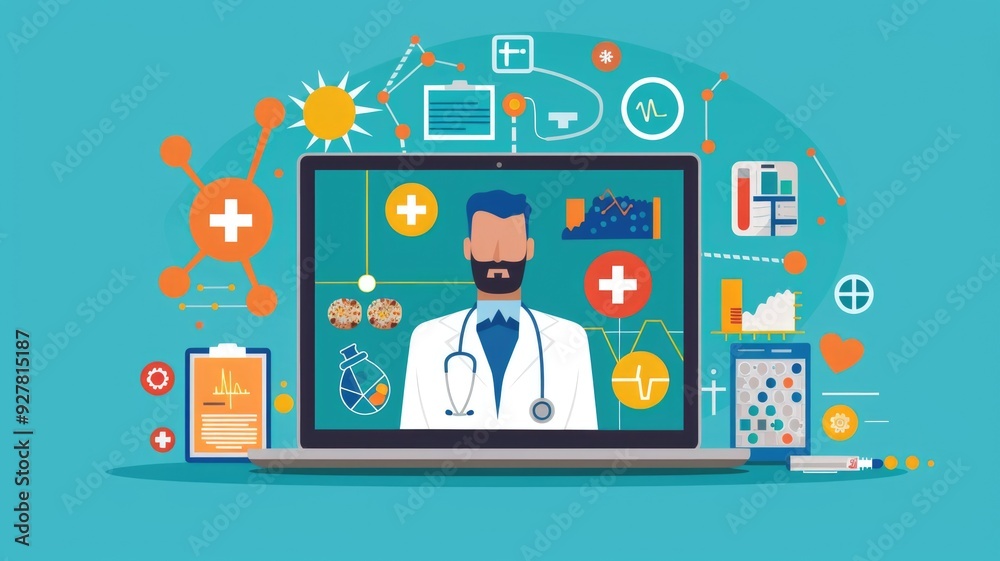 laptop screen showing healthcare influencer discussing ozempic, trending conversation, digital buzz laptop screen showing healthcare influencer discussing ozempic, trending conversation, digital buzz