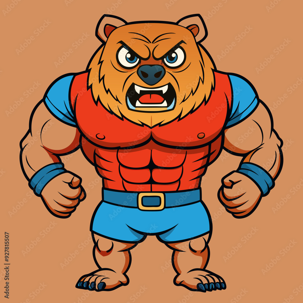 vector illustration of powerfull bear vector illustration of powerfull bear