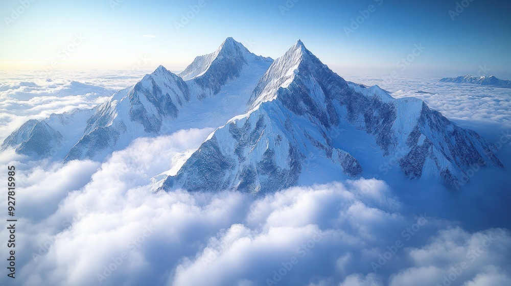 Snowy Mountain Peak Above the Clouds Snowy Mountain Peak Above the Clouds